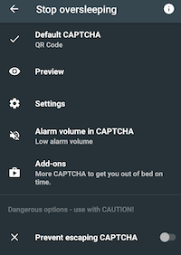 Screenshot of Sleep as Android app